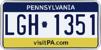 PA license plate LGH1351