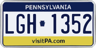 PA license plate LGH1352