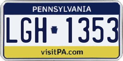 PA license plate LGH1353