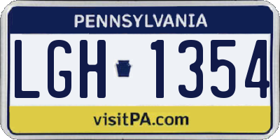 PA license plate LGH1354
