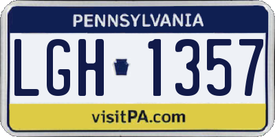PA license plate LGH1357