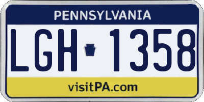 PA license plate LGH1358