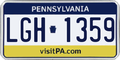 PA license plate LGH1359