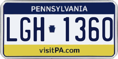 PA license plate LGH1360