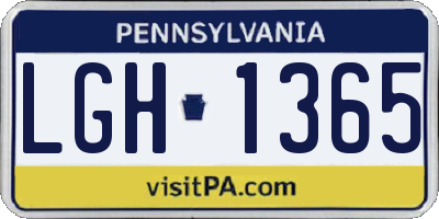 PA license plate LGH1365