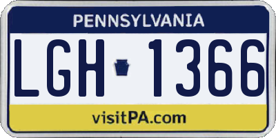PA license plate LGH1366