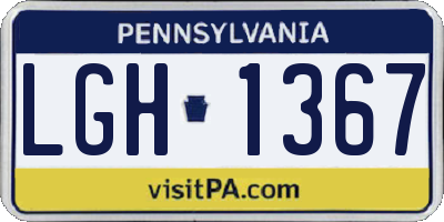 PA license plate LGH1367