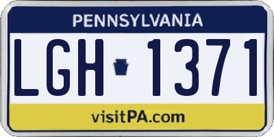 PA license plate LGH1371
