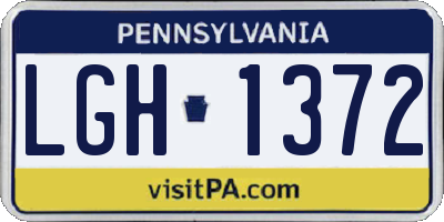 PA license plate LGH1372