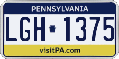 PA license plate LGH1375