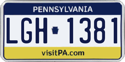 PA license plate LGH1381