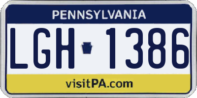 PA license plate LGH1386