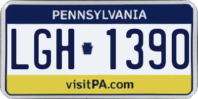 PA license plate LGH1390