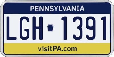 PA license plate LGH1391