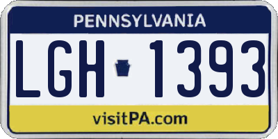PA license plate LGH1393