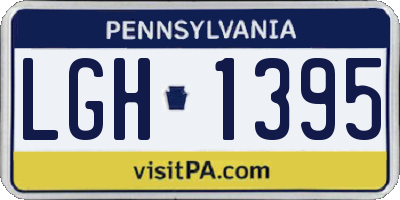 PA license plate LGH1395