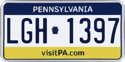 PA license plate LGH1397