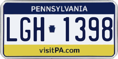 PA license plate LGH1398