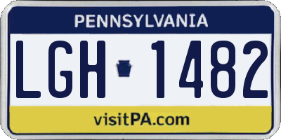 PA license plate LGH1482
