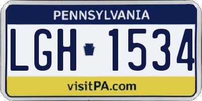 PA license plate LGH1534