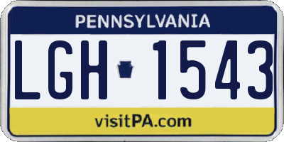 PA license plate LGH1543