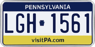 PA license plate LGH1561