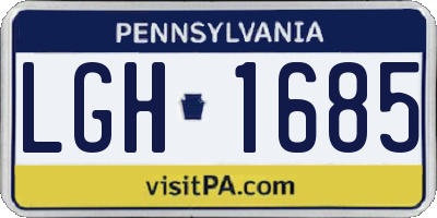 PA license plate LGH1685