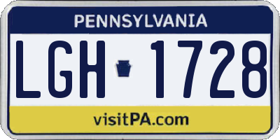 PA license plate LGH1728