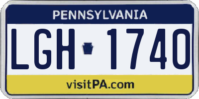 PA license plate LGH1740