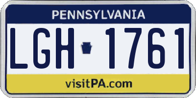 PA license plate LGH1761