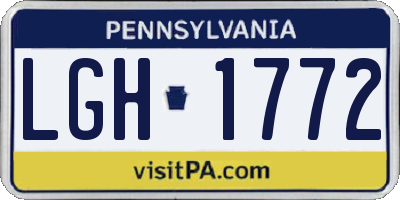 PA license plate LGH1772