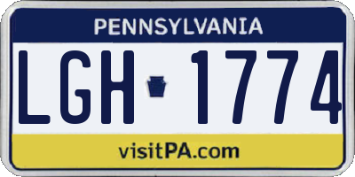 PA license plate LGH1774