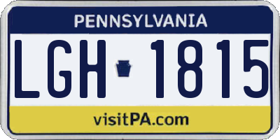 PA license plate LGH1815