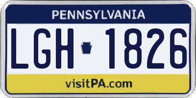 PA license plate LGH1826