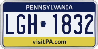 PA license plate LGH1832