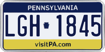 PA license plate LGH1845