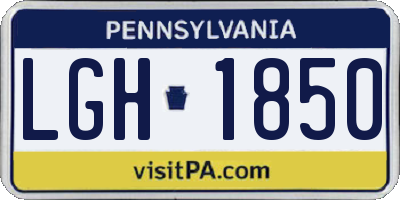 PA license plate LGH1850
