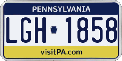 PA license plate LGH1858