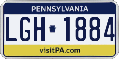 PA license plate LGH1884
