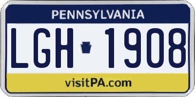 PA license plate LGH1908