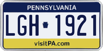 PA license plate LGH1921