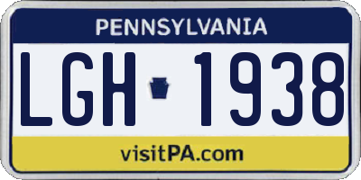 PA license plate LGH1938