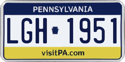 PA license plate LGH1951