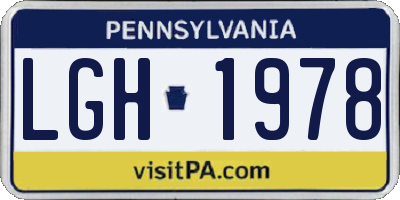 PA license plate LGH1978