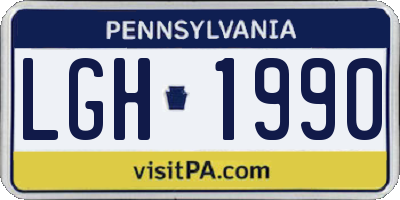 PA license plate LGH1990