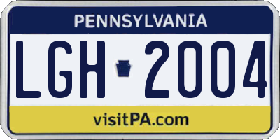 PA license plate LGH2004