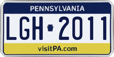 PA license plate LGH2011