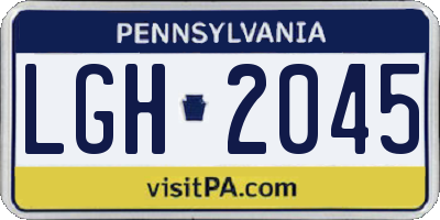 PA license plate LGH2045