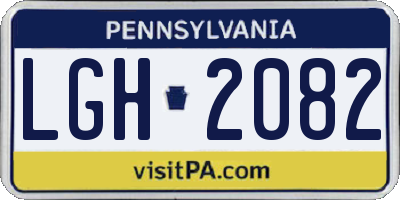 PA license plate LGH2082