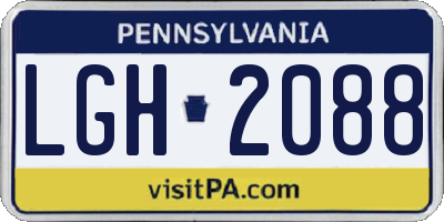 PA license plate LGH2088